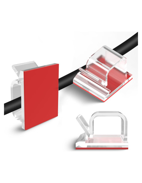 Clips de Cable Adhesivos Fuertes Tangting - Paquete de 60