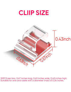 Clips de Cable Adhesivos Fuertes Tangting - Paquete de 60 2