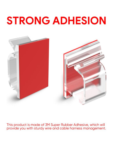 Clips de Cable Adhesivos Fuertes Tangting - Paquete de 60