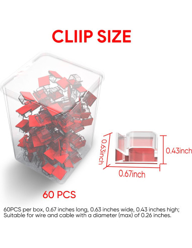 Clips de Cable Adhesivos Fuertes Tangting - Paquete de 60
