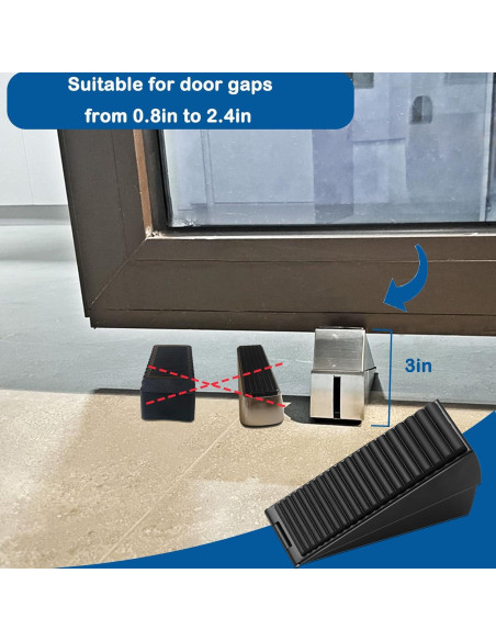 Tope de puerta ajustable Inforarin negro 7.62 cm metal