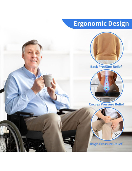 Cojines de Gel para Sillas de Ruedas HeiWecan - Alivio de Presión