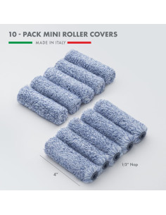Paquete de 10 Cubiertas de Rodillo de Pintura 4" Remolika 2