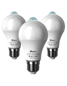 Bombilla LED A19 BQHY 13W 5500K con Sensor de Movimiento - Paquete de 3
