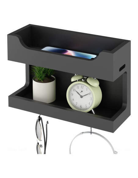 Organizador de Noche de Madera NiHome con Ganchos Magnéticos