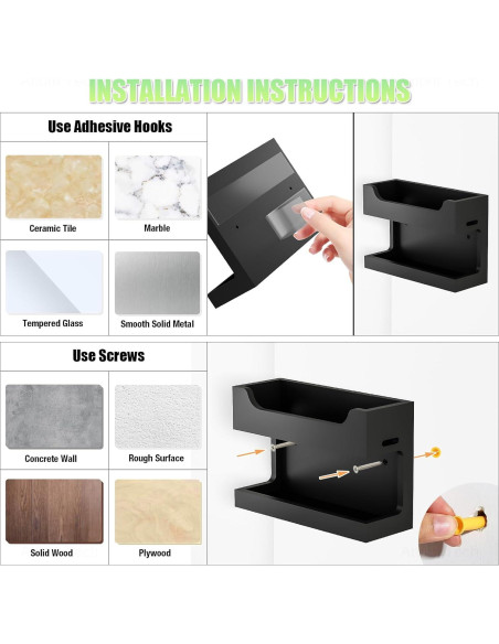 Organizador de Noche de Madera NiHome con Ganchos Magnéticos