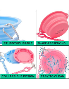 Cuencos Plegables para Perros See Syde 800ml Rosa 2