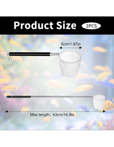 Red de Acuario Xelsluthe 2 Pcs con Mango Telescópico 5cm
