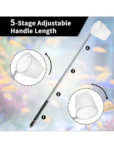 Red de Acuario Xelsluthe 2 Pcs con Mango Telescópico 5cm