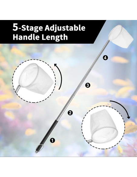 Red de Acuario Xelsluthe 2 Pcs con Mango Telescópico 5cm