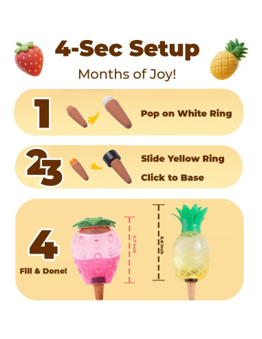 Globos Autorriegantes de Plástico Cynevaris 0.56L Fruta 2 Pcs