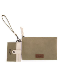 Monedero de Muñeca Wrangler Verde Doble Bolsa para Mujeres