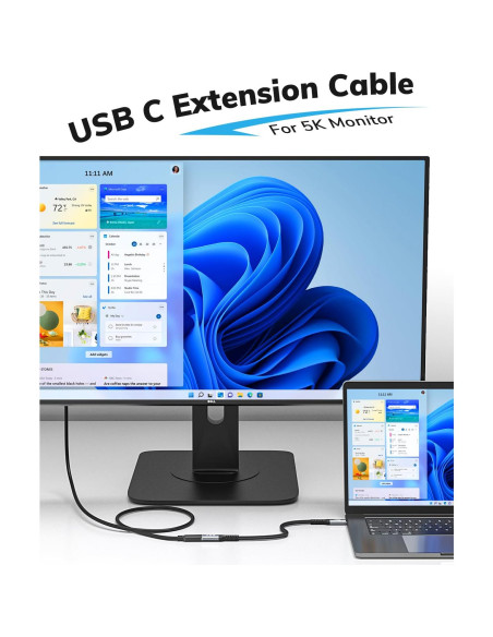 Cable de Extensión USB C 1.52m Jnoheefye 10Gbps 100W 4K