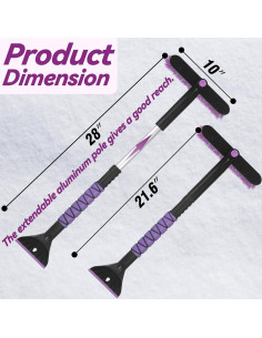 Gardzen Cepillo de Nieve y Raspador de Hielo 2-en-1 82cm 2