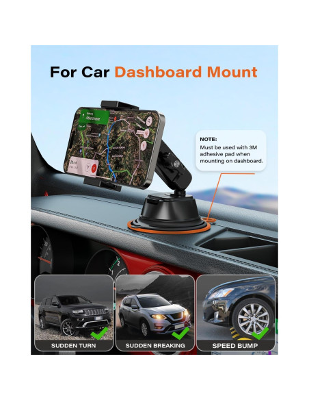 Soporte para Teléfono de Automóvil Gendle X2B-S40 con Ventosa 30kg