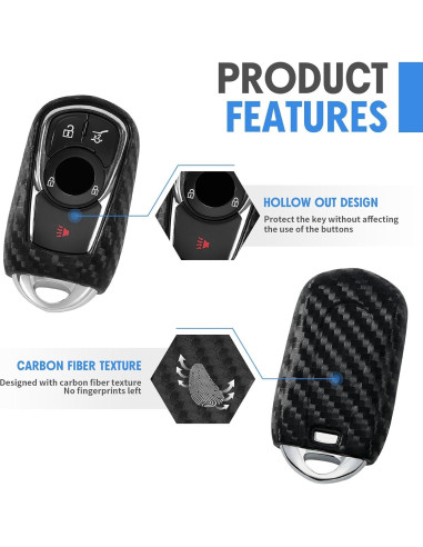 Funda de Llave Silicona Fibra de Carbono WORCAS Buick Universal