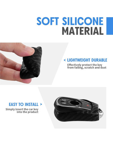 Funda de Llave Silicona Fibra de Carbono WORCAS Buick Universal