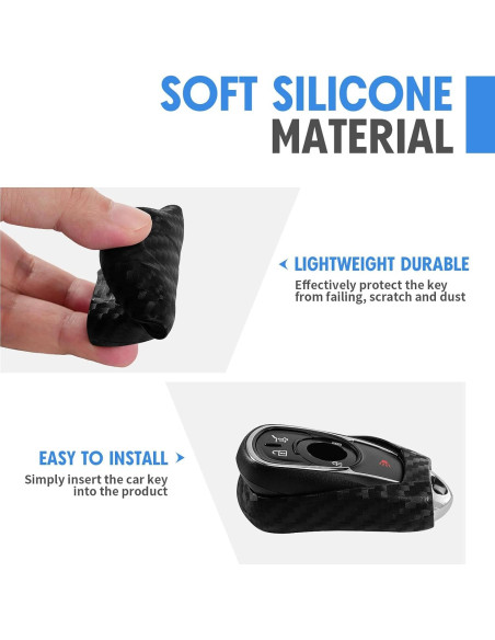 Funda de Llave Silicona Fibra de Carbono WORCAS Buick Universal