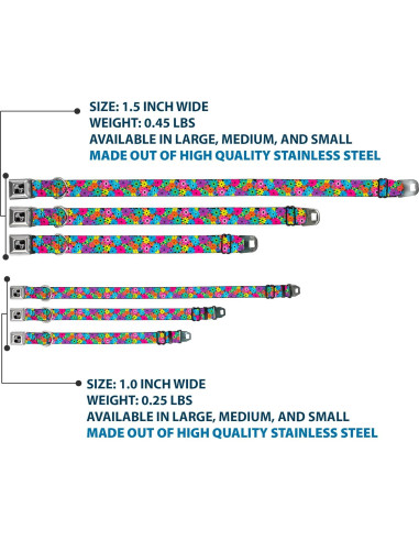 Collar de Perro Buckle-Down Mediano 2.54 cm Ancho Ajustable