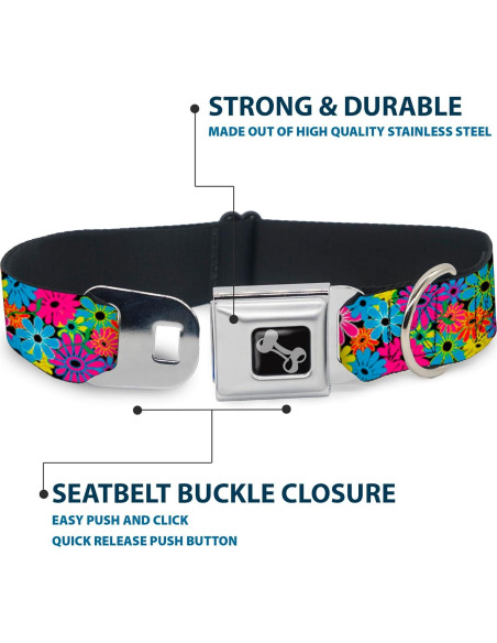 Collar de Perro Buckle-Down Mediano 2.54 cm Ancho Ajustable