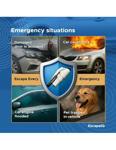 Herramienta de Escape de Emergencia SHIAKIDI 2 en 1 Cortador y Rompedor