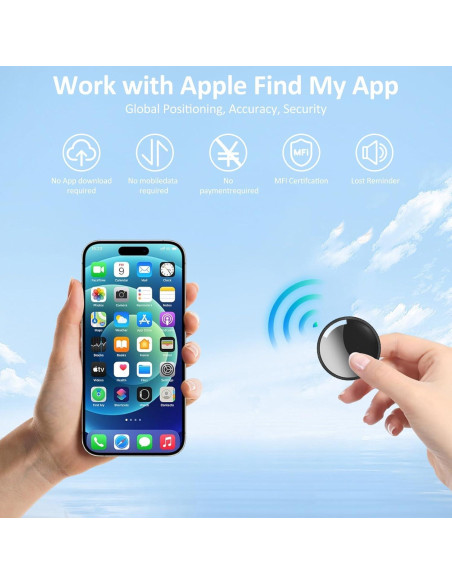 Etiquetas de Rastreo Bluetooth Apple Find My - Paquete de 2 Negro
