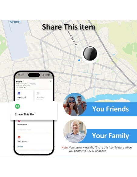 Etiquetas de Rastreo Bluetooth Apple Find My - Paquete de 2 Negro