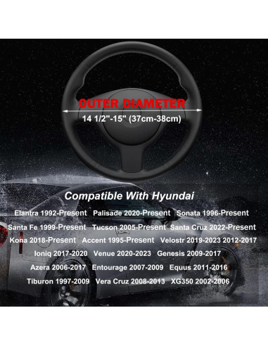 Funda de Volante SZYUCHEN para Hyundai 37-38 cm Antideslizante