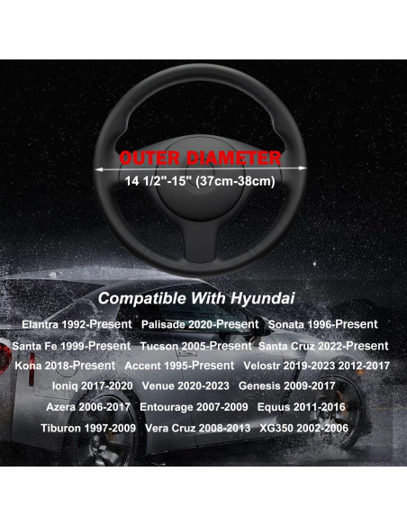 Funda de Volante SZYUCHEN para Hyundai 37-38 cm Antideslizante