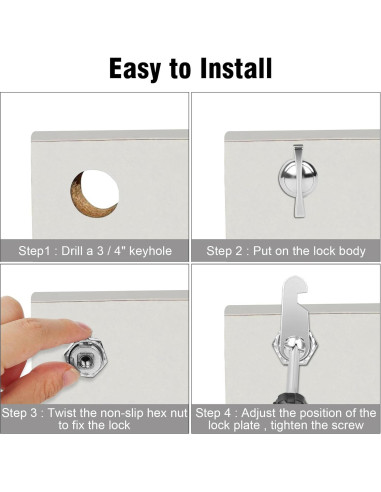 Cerraduras de Gabinete Sartatue 7/8" Sin Llave 2 Pcs