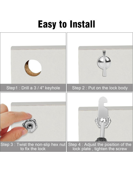 Cerraduras de Gabinete Sartatue 7/8" Sin Llave 2 Pcs