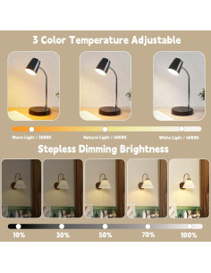 Bombillas LED recargables USB E26 con control remoto 800Lm 2 Pack 2