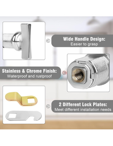 Cerraduras de Gabinete Sartatue 7/8" Sin Llave 2 Pcs