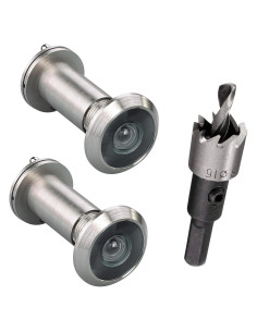 Mirillas para puerta TOGU 2 PCS con broca 16 mm Níquel Cepillado