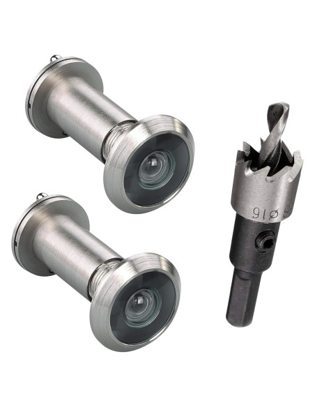 Mirillas para puerta TOGU 2 PCS con broca 16 mm Níquel Cepillado