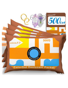 4 Paquetes de Deshidratante unuaST 500g Gel de Silica Recargable