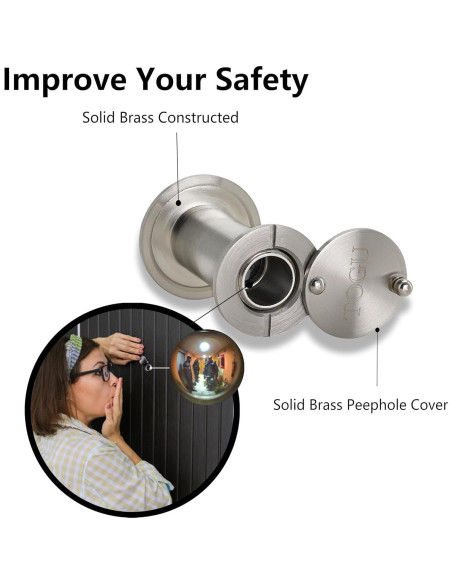 Mirillas para puerta TOGU 2 PCS con broca 16 mm Níquel Cepillado