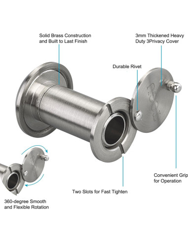 Mirillas para puerta TOGU 2 PCS con broca 16 mm Níquel Cepillado