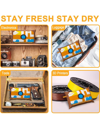 4 Paquetes de Deshidratante unuaST 500g Gel de Silica Recargable