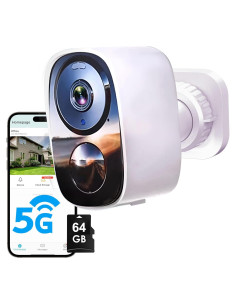 Cámara de Seguridad Inalámbrica 2K HITELLARCAM con SD 64G