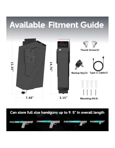 Caja Fuerte para Pistolas QINGENO QG8002E con Teclado y Llave