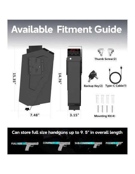 Caja Fuerte para Pistolas QINGENO QG8002E con Teclado y Llave