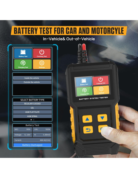 Probador de Batería de Coche LINXINO BT360 12V 24V CCA