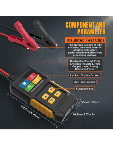 Probador de Batería de Coche LINXINO BT360 12V 24V CCA