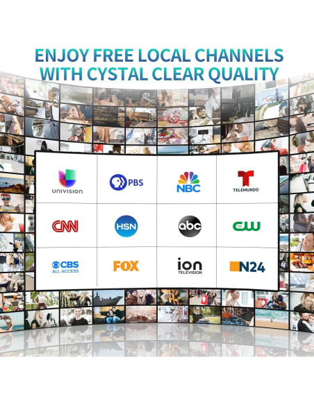 Antena de TV Qellaff HDTV Amplificada 2800 millas 4K 11.58m