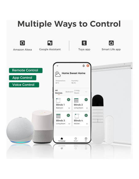 Persianas Motorizadas Allesin Roller Opacas 23x72 Blanco