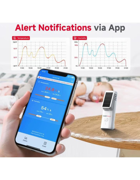 Termómetro Bluetooth Solar BaldrTherm con Alerta y Datos Históricos