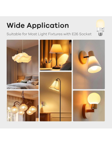 Bombillas LED recargables USB E26 con control remoto 800Lm 2 Pack