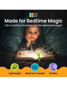 Luz de Lectura Flexilight Verde - Marcador Libro LED 8 Luces 2