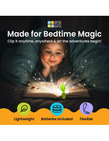 Luz de Lectura Flexilight Verde - Marcador Libro LED 8 Luces